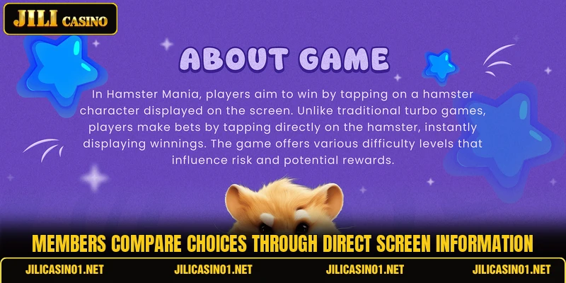 Members compare choices through direct screen information Members compare choices through direct screen information
