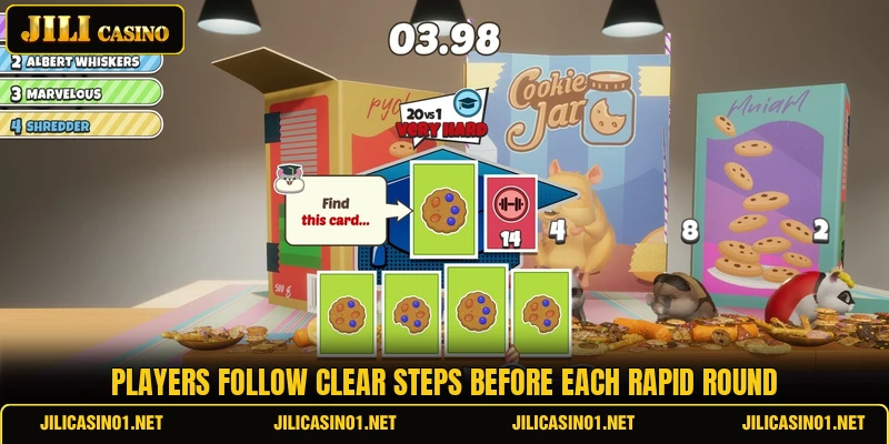 Players follow clear steps before each rapid round Players follow clear steps before each rapid round