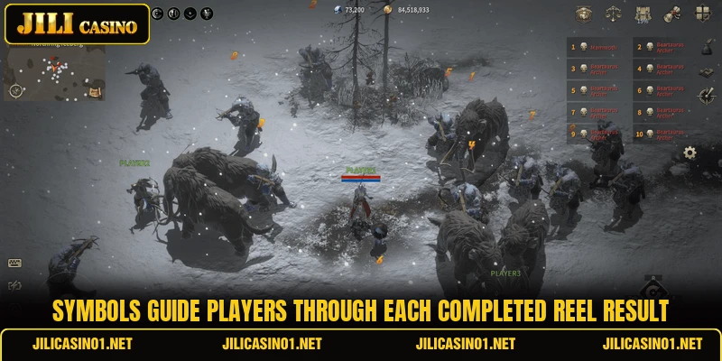 Symbols guide players through each completed reel result Symbols guide players through each completed reel result